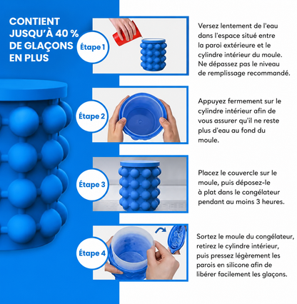 Moule de cubes de glace 2 en 1,  cube de glace portable, fabricant de boissons congelées pour whisky, bière,